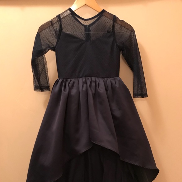 Navy blue children’s high low gown - Picture 2 of 2